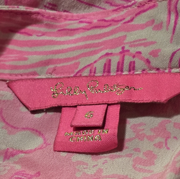 Lilly Pulitzer silk Palm Springs beach nudes swimmers story print dress - Picture 15 of 16